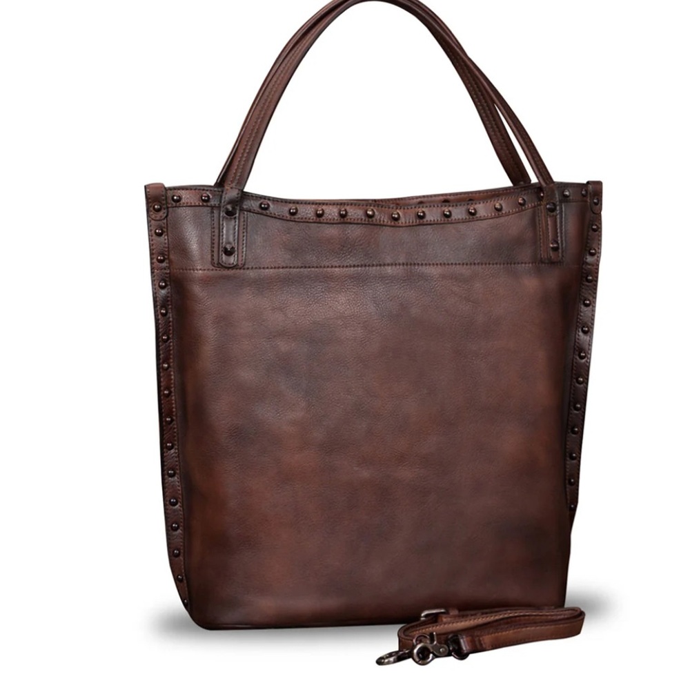 IVTG Elegant Brown Leather Tote Bag
